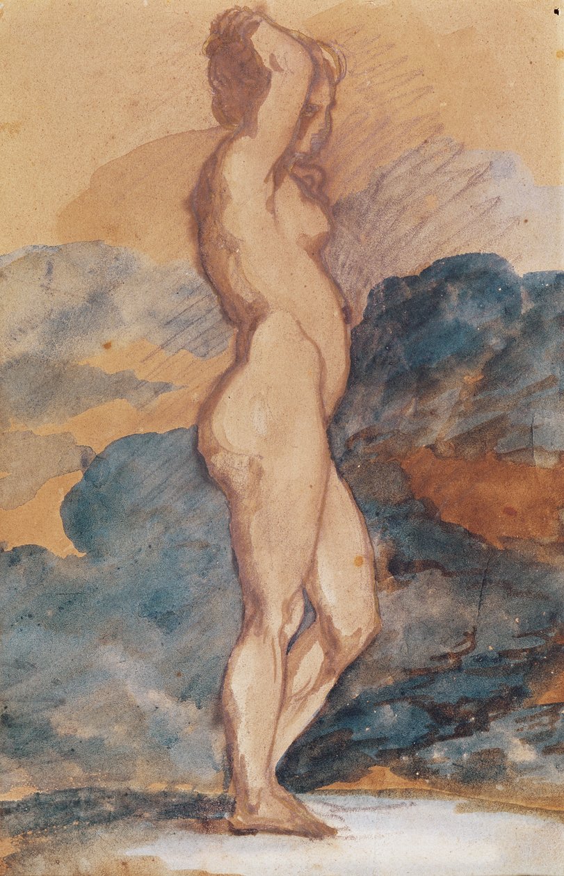 Studie af en nøgen kvinde af Theodore Gericault