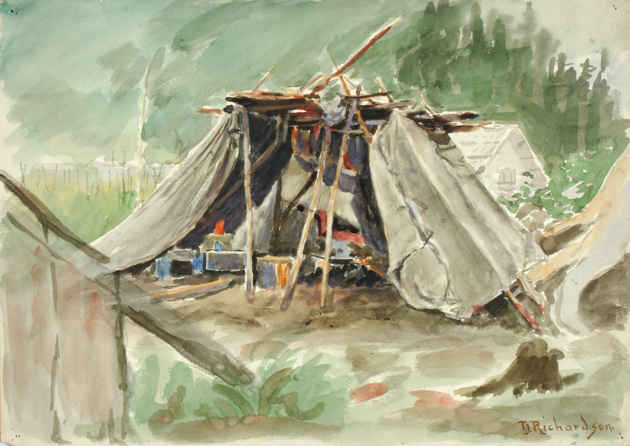 Indian Camp, Alaska, ca. 1880-1914. af Theodore J. Richardson