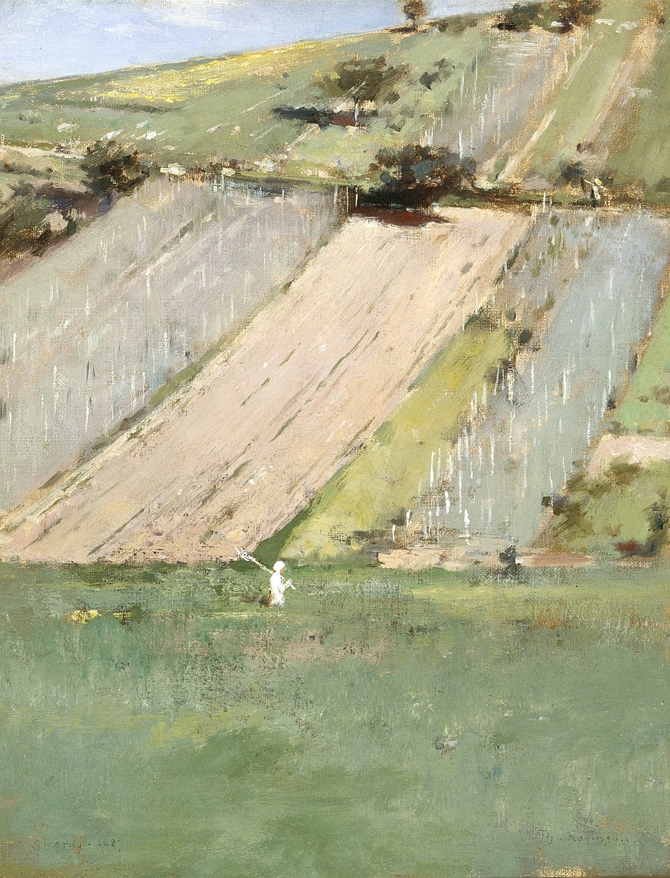 A Hillside, Giverny, 1887 af Theodore Robinson