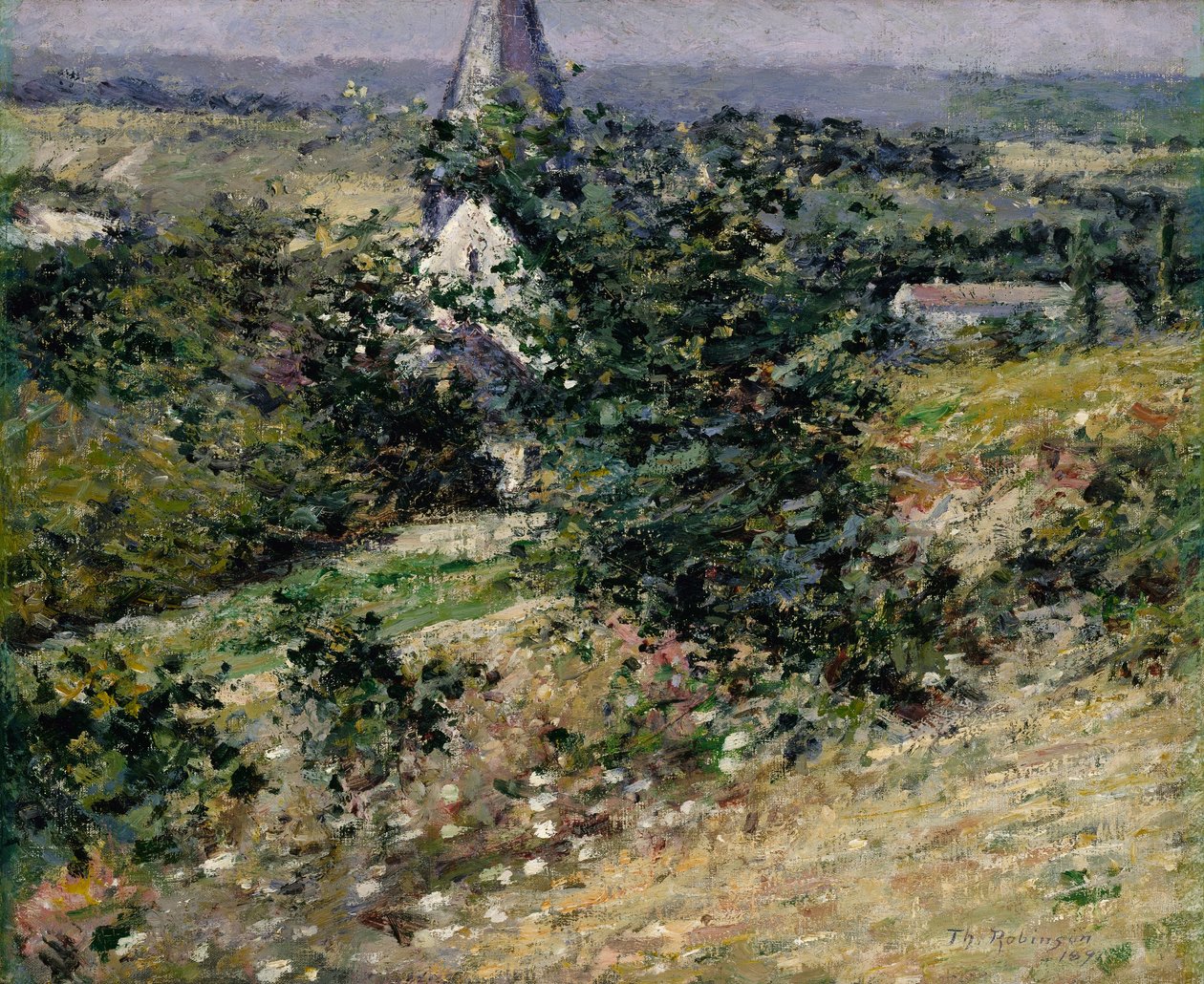 Den gamle kirke i Giverny af Theodore Robinson