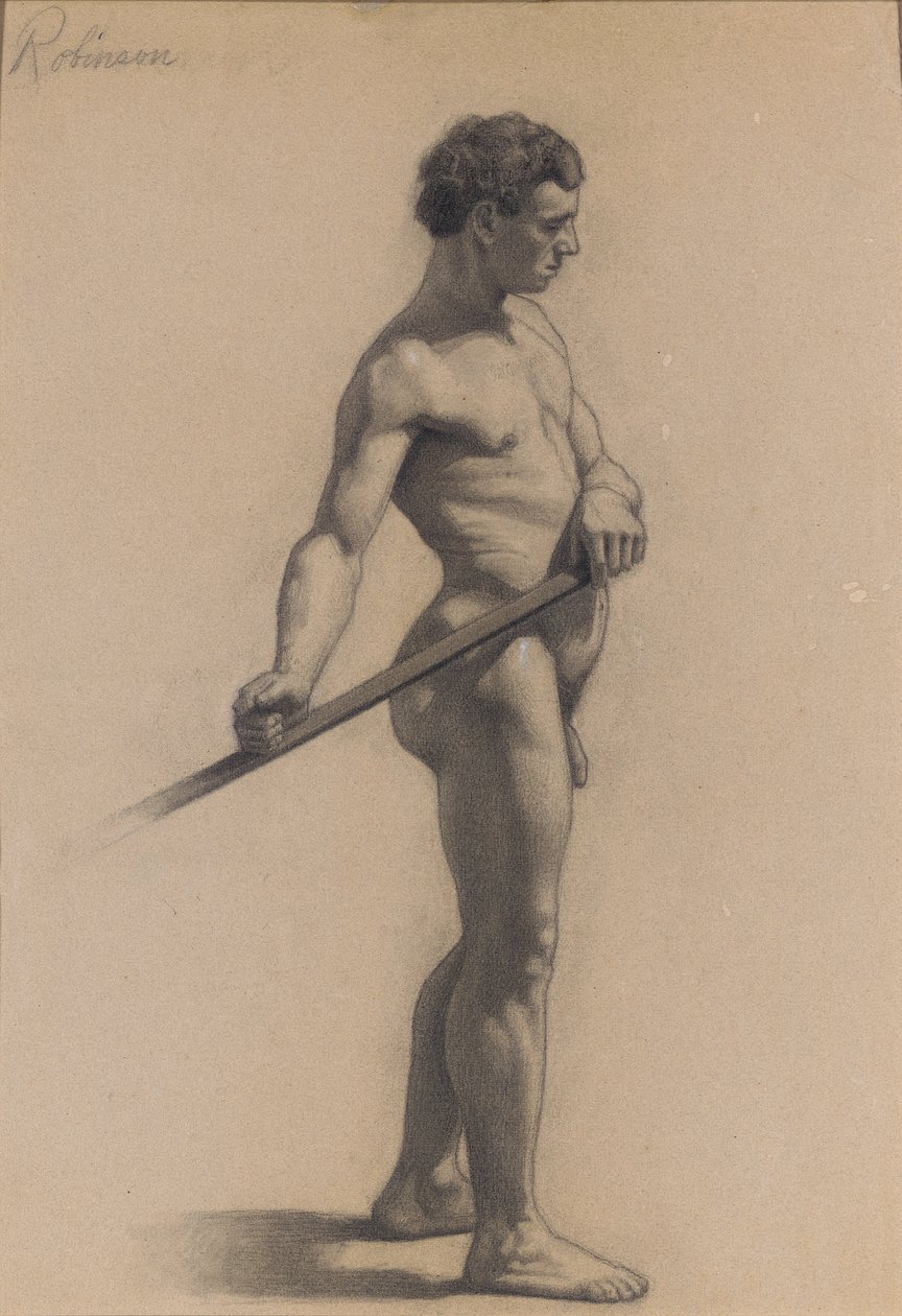 Studie af den mandlige figur, 1875 af Theodore Robinson