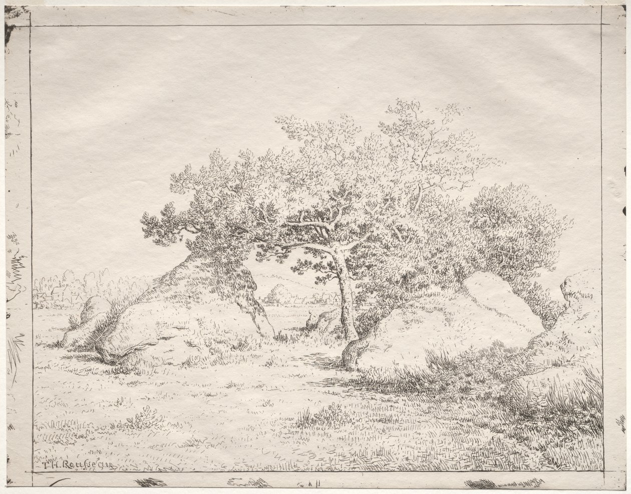 Kirsebærtræ ved Blau af Theodore Rousseau