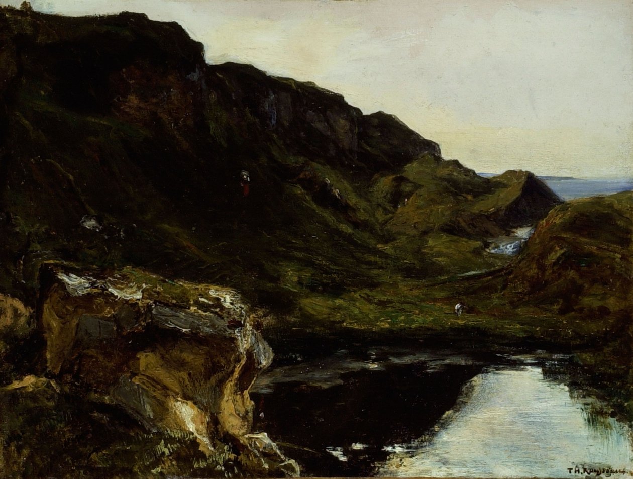 Landskab, ca. 1835 (olie på lærred) af Theodore Rousseau