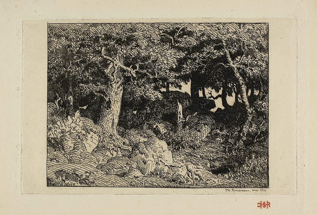 Rock Oaks af Theodore Rousseau