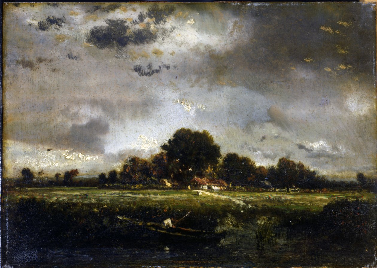 Den lille fisker af Pierre Etienne Theodore Rousseau