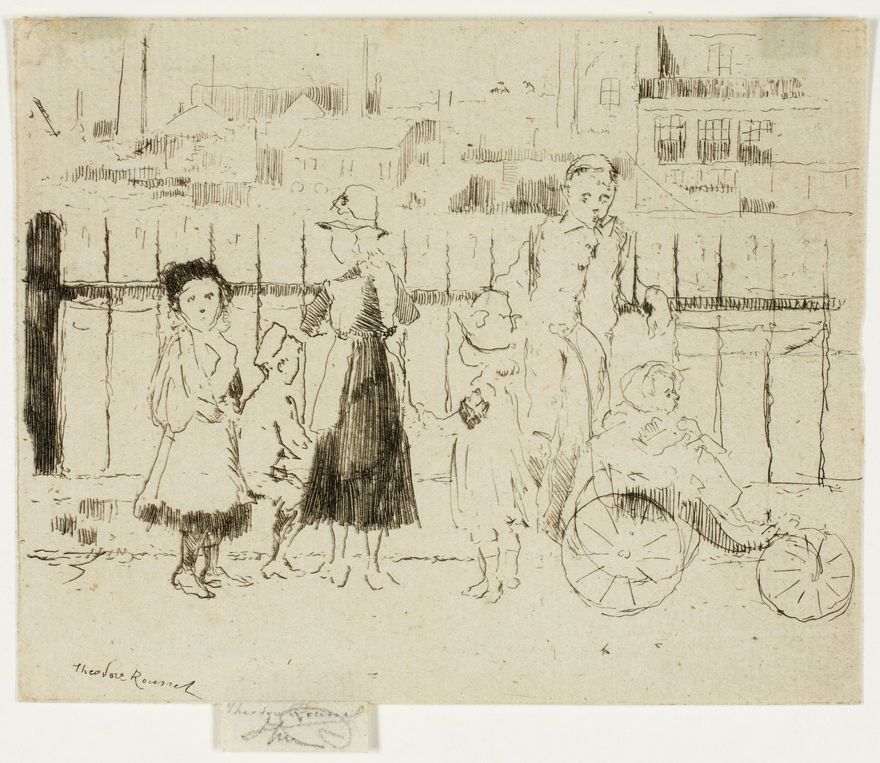 Begivenheder over rækværket, Chelsea Embankment af Theodore Roussel