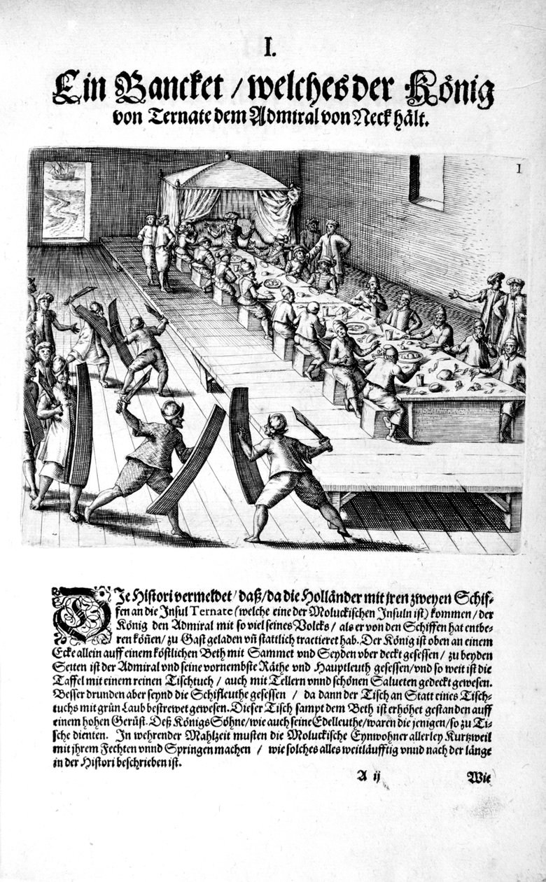 Banket med kongen, 1606 af Theodore de Bry