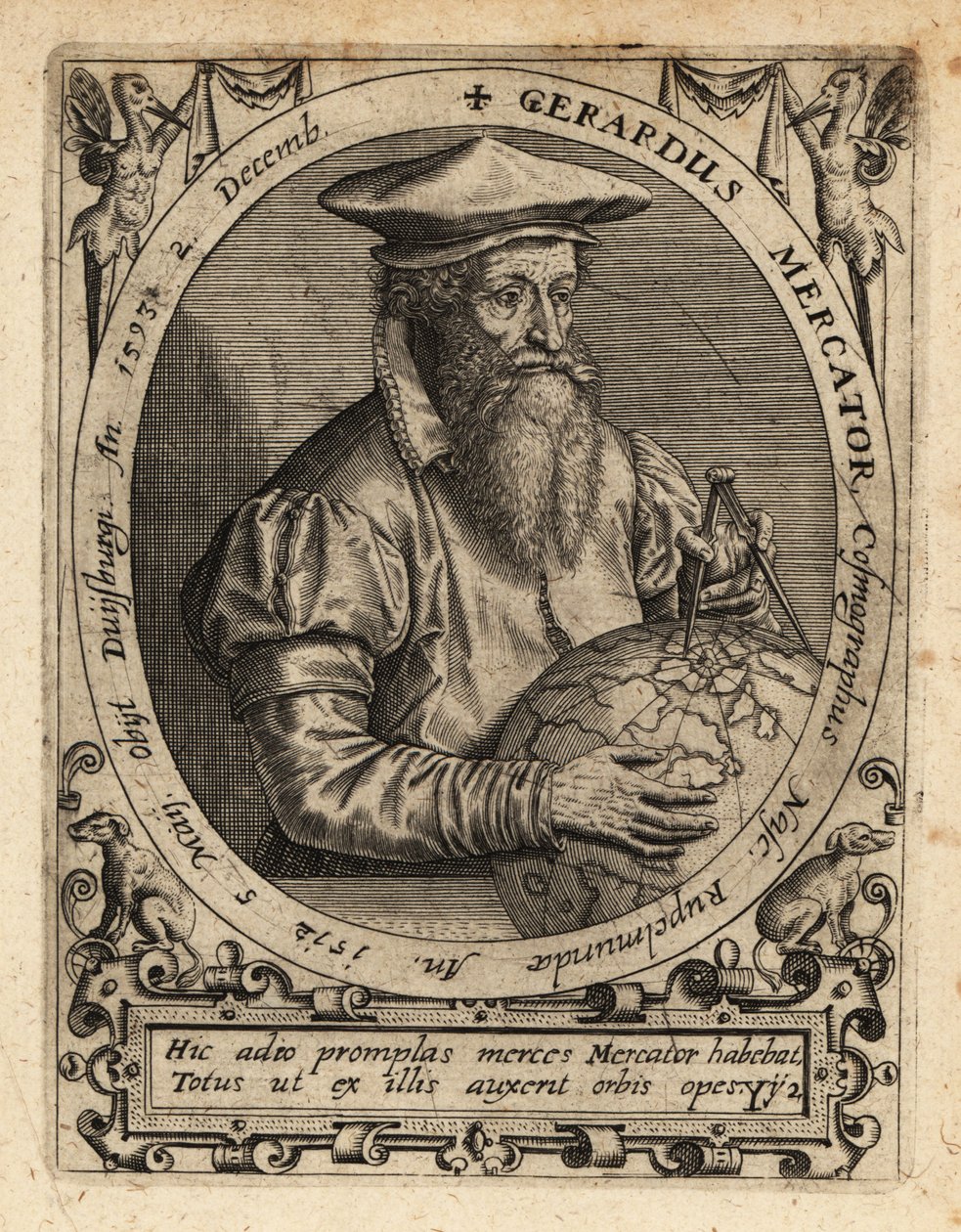 Gerardus Mercator, geograf. af Theodore de Bry