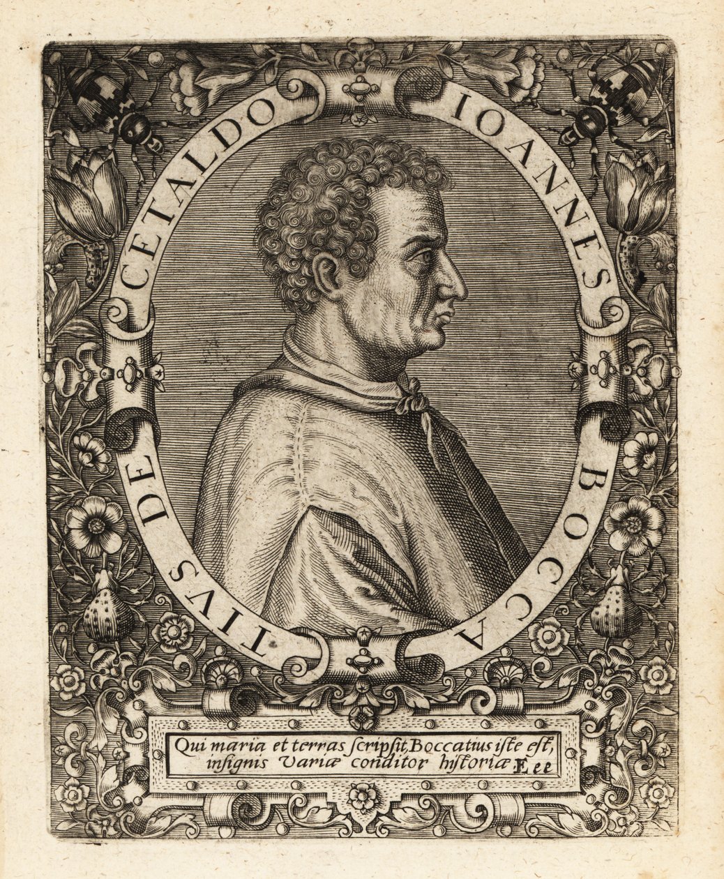 Giovanni Boccaccio, italiensk forfatter. af Theodore de Bry