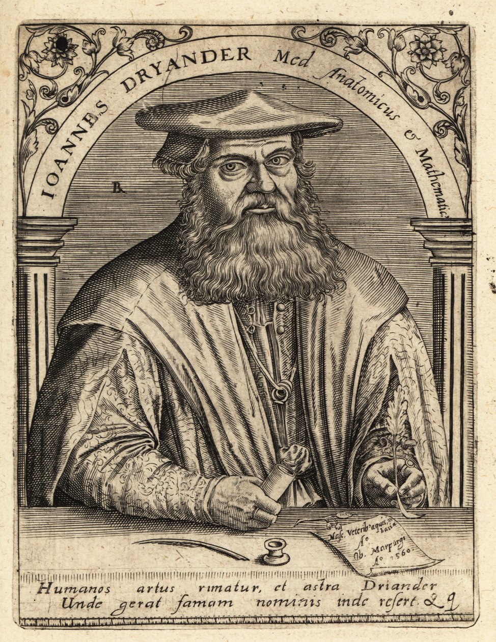 Johann Dryander, tysk anatom af Theodore de Bry