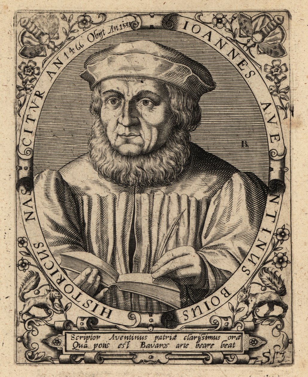 Johannes Aventinus, bayersk historiker. af Theodore de Bry
