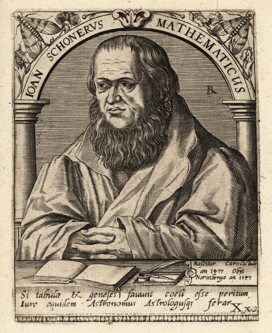 Johannes Schoner, tysk polymatiker af Theodore de Bry