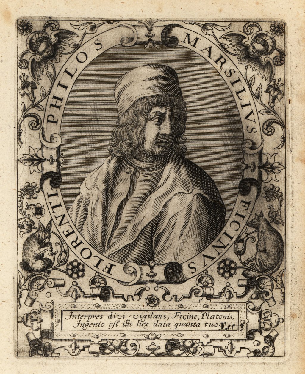 Marsilio Ficino, italiensk lærd. af Theodore de Bry