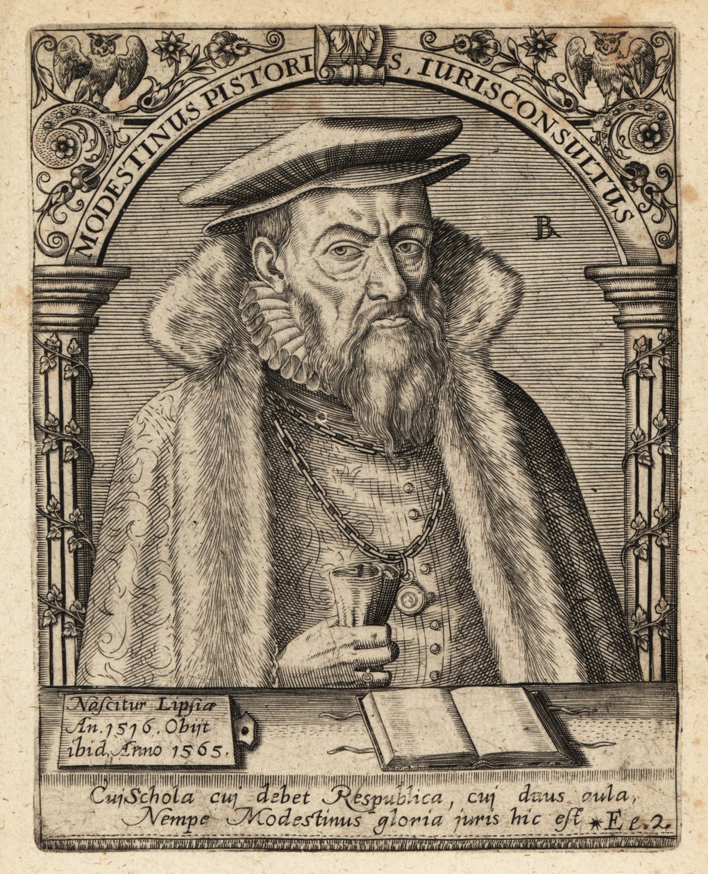 Modestinus bageren af Theodore de Bry
