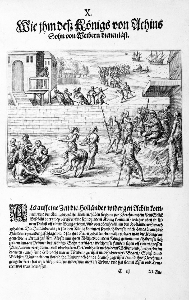 Offer til kongen, 1606 af Theodore de Bry