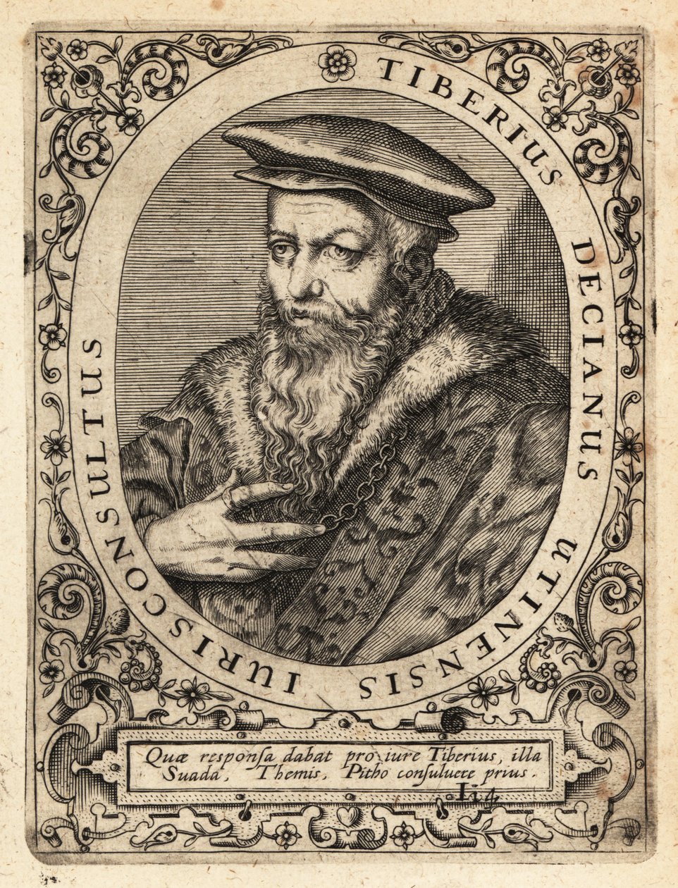 Tiberio Deciani, italiensk jurist. af Theodore de Bry