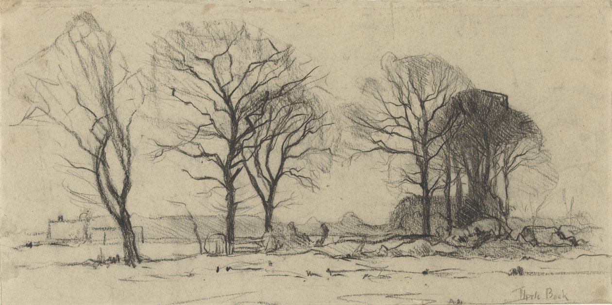 Landskab med træer af Theophile de Bock