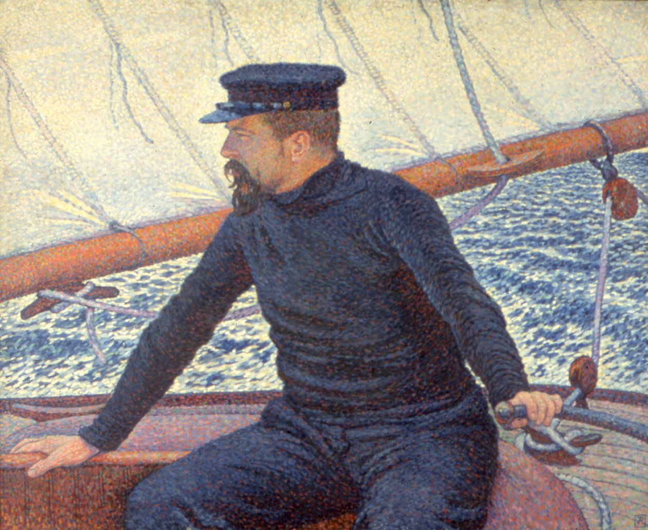 Paul Signac på sin båd af Théo van Rysselberghe
