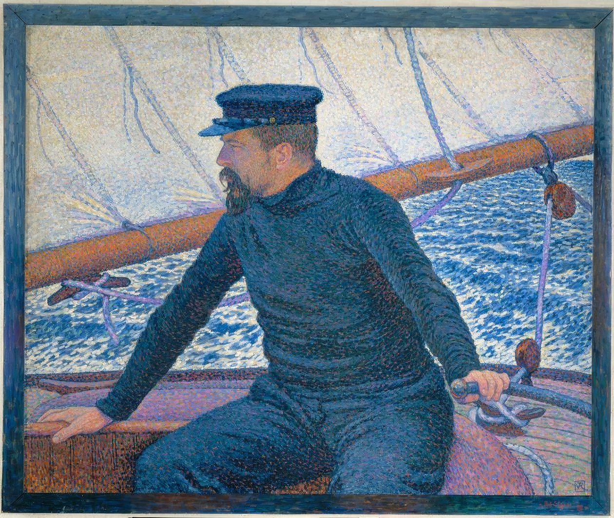 Signac på sin båd af Théo van Rysselberghe