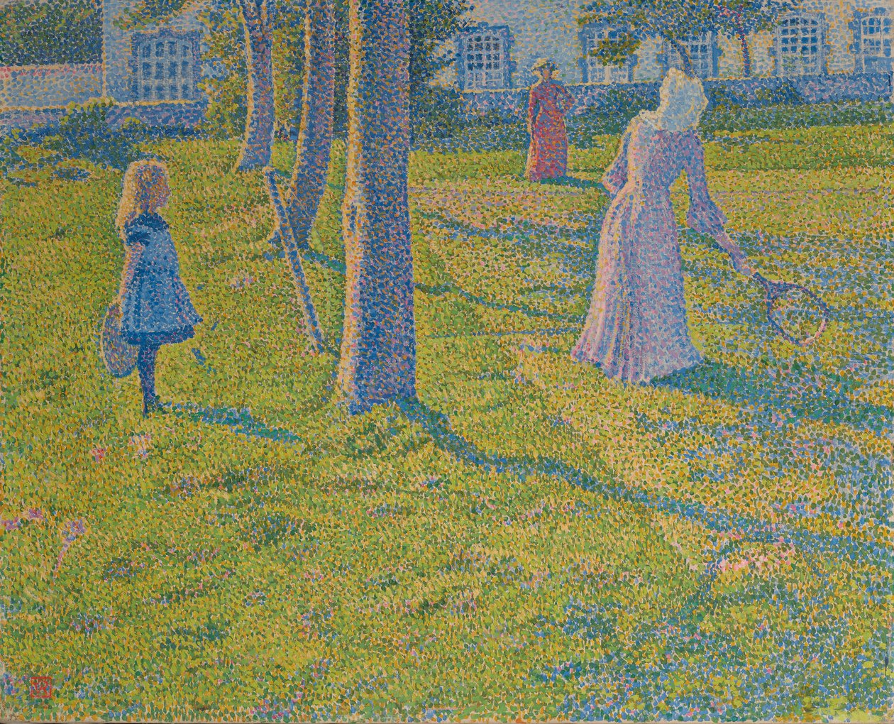 Tennisspillet, 1889. af Théo van Rysselberghe