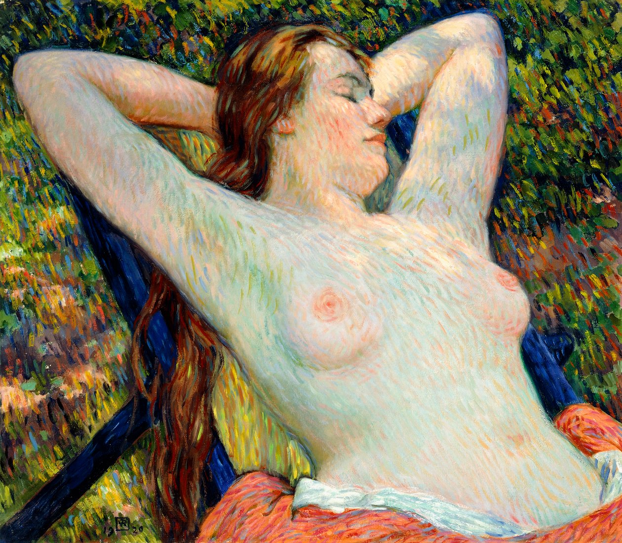 Modellens siesta, 1920 af Théo van Rysselberghe
