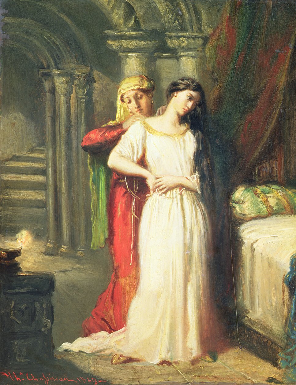 Desdemona går i seng, 1849 af Théodore Chassériau