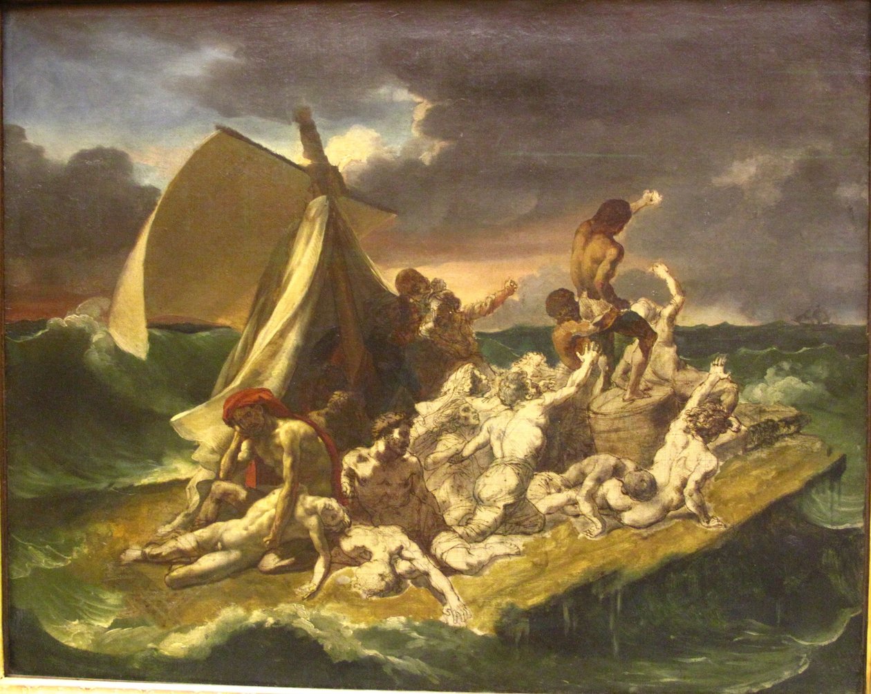 Skitse af Medusas flåde af Theodore Gericault