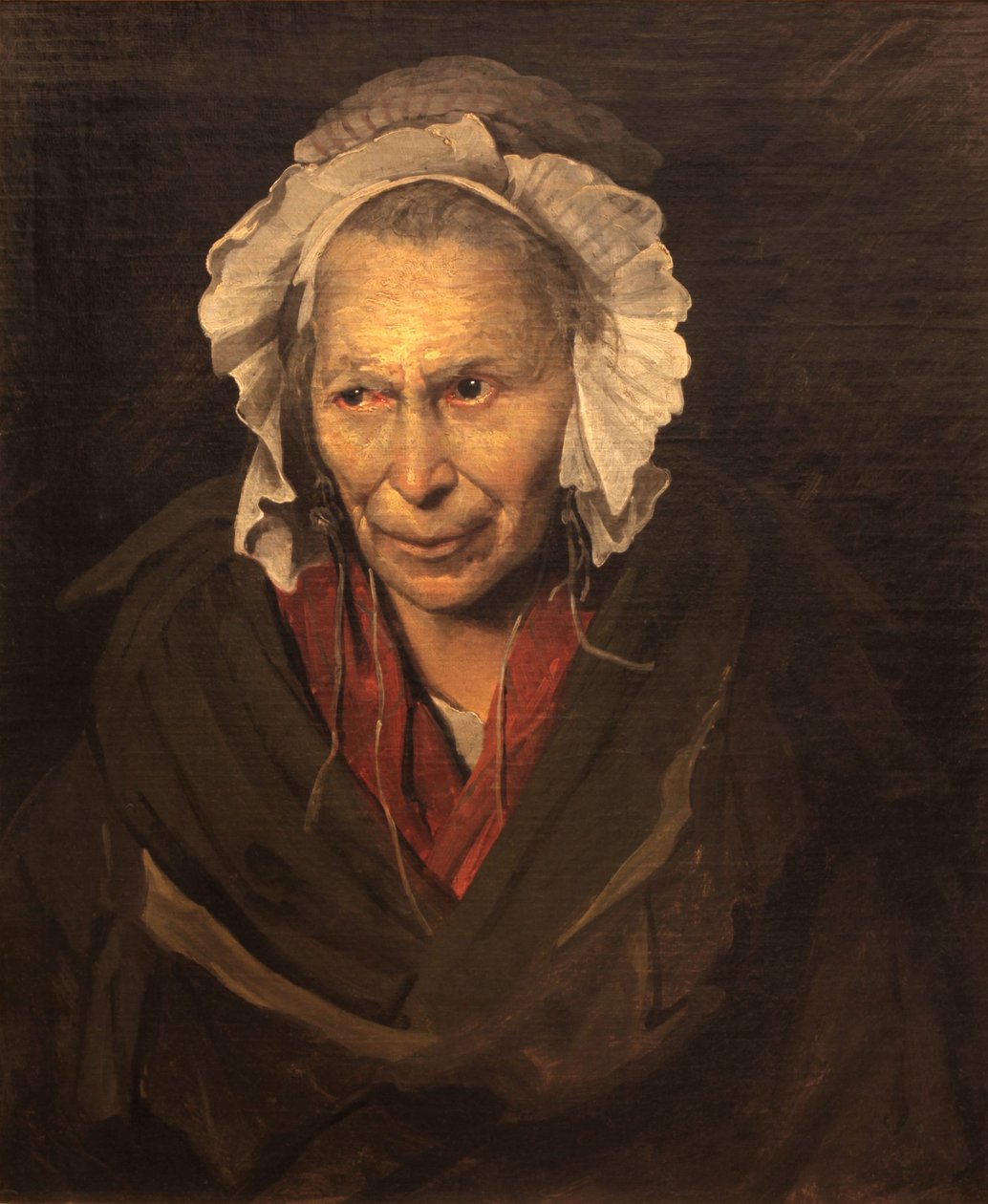 Portræt af en dement kvinde af Theodore Gericault