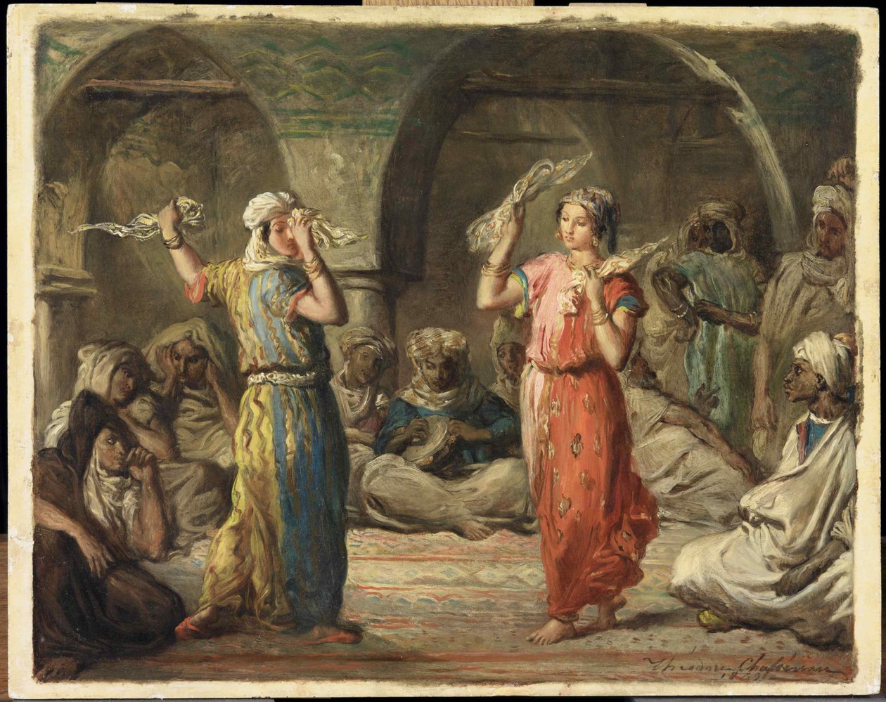 algeriske dansere. Lommetørklædedansen, 1849. af Théodore Chassériau