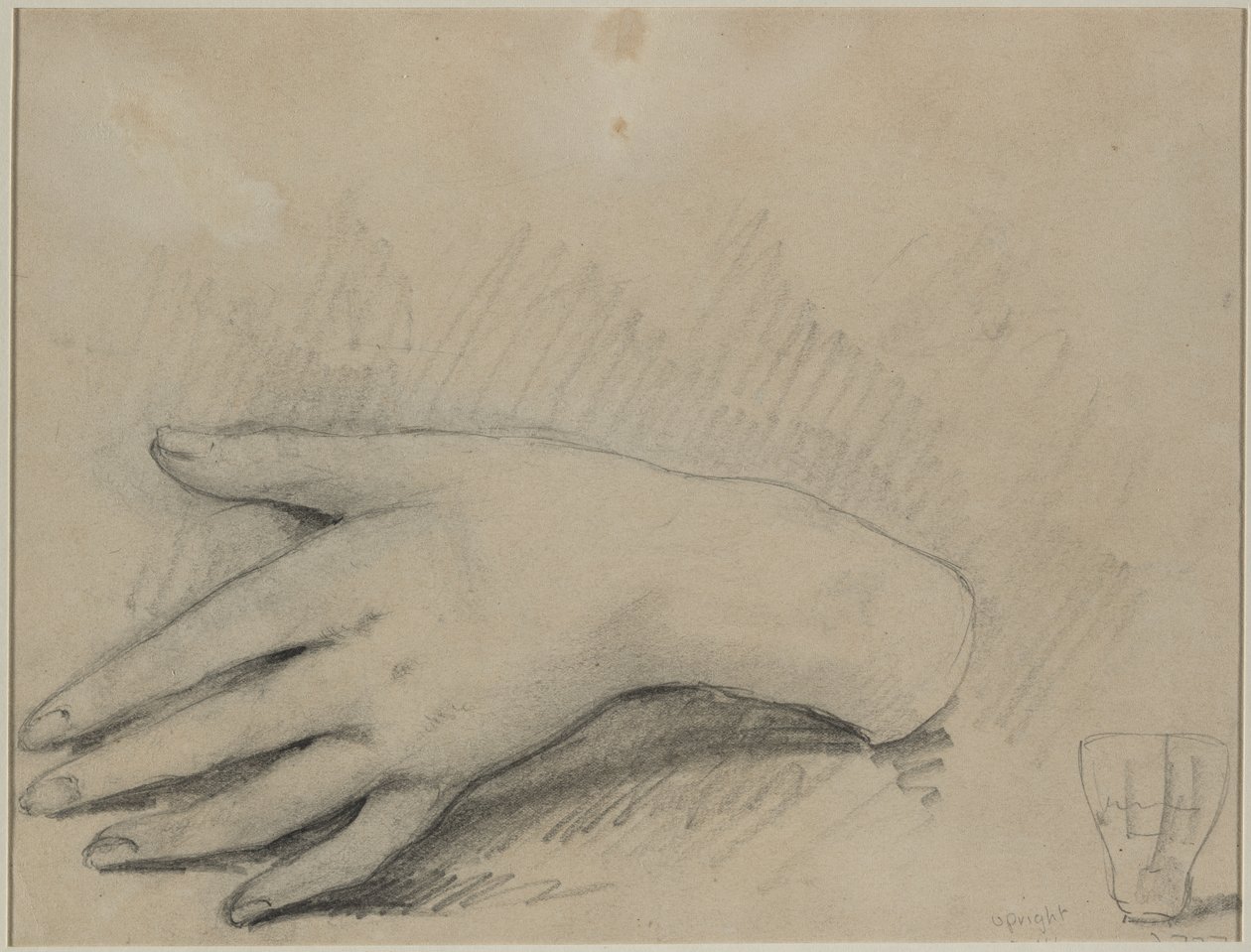 Study of a Womans Hand verso, 1800-tallet. af Auguste Theodule Ribot