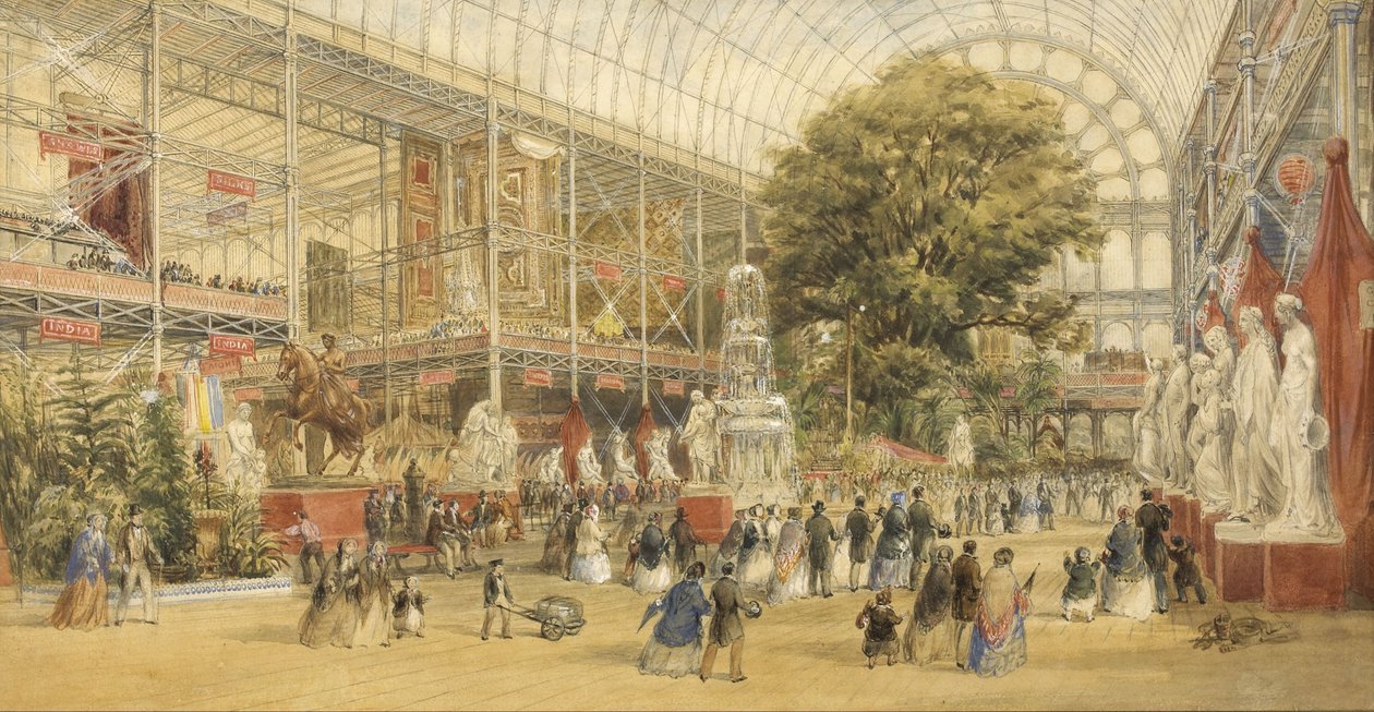 Dronning Victoria åbnede universitetsudstillingen fra 1851 på Crystal Palace i London af Thomas Abel Prior