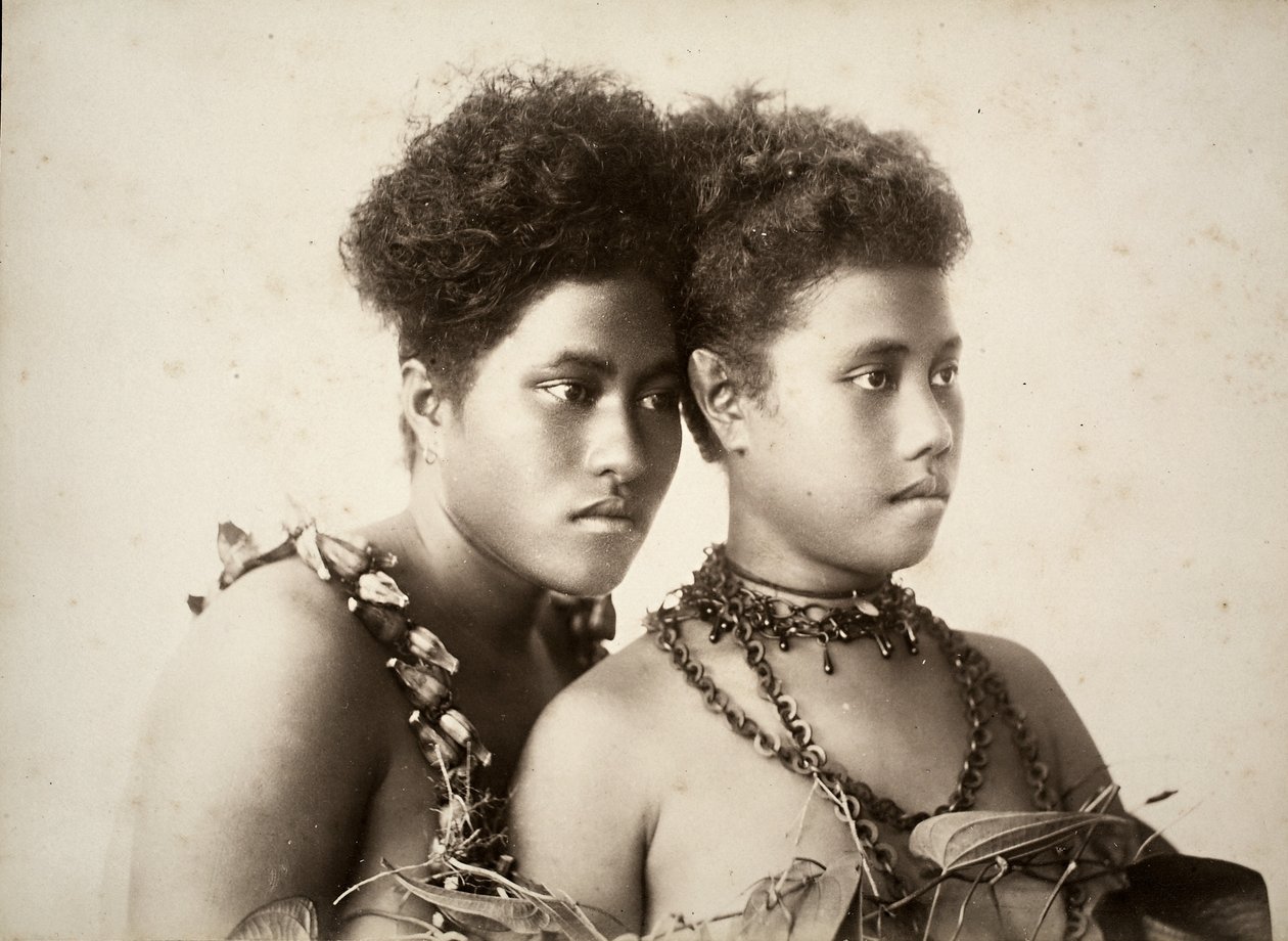 To kvinder, Samoa (albumin print) af Thomas Andrew