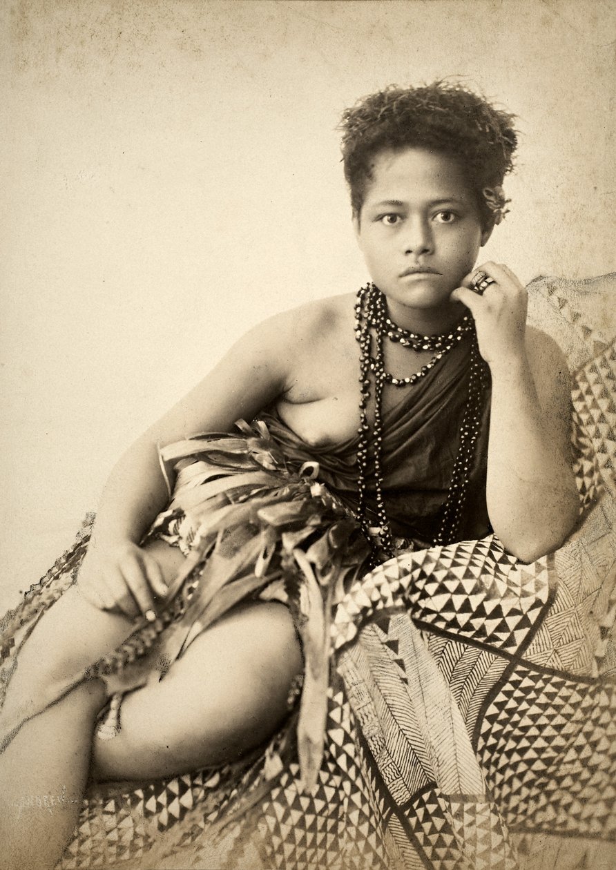 Kvinde, Samoa (albumin print) af Thomas Andrew