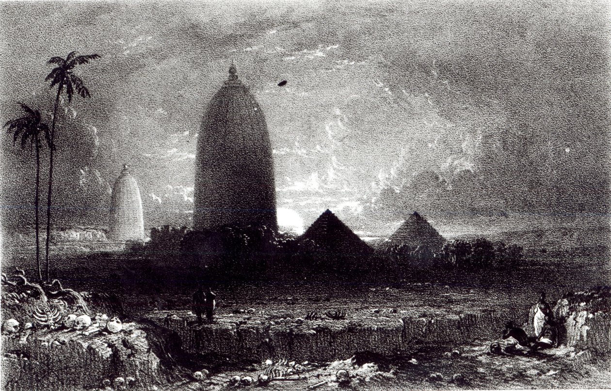 Jagannath-templet, graveret af A. Picken, 1837 af Thomas Bacon