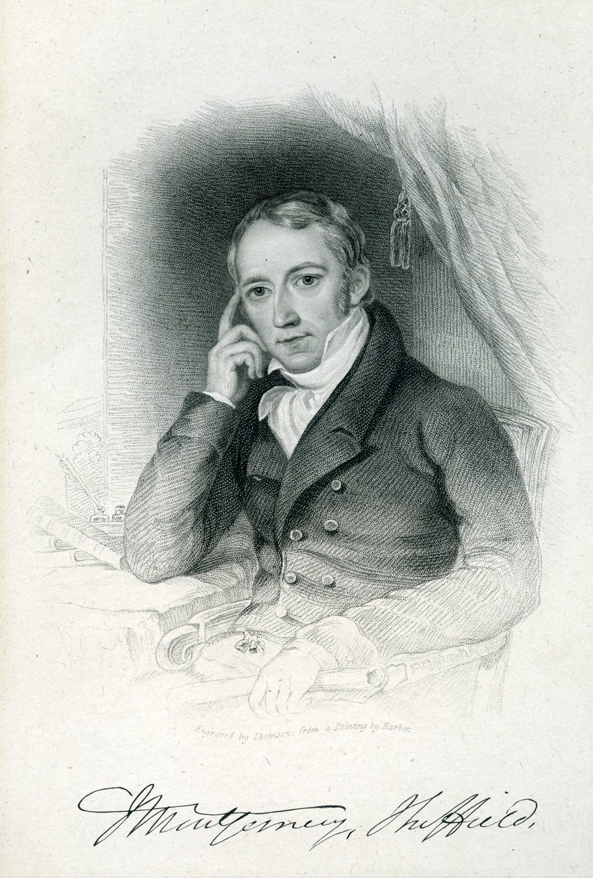 Portræt af James Montgomery, ca. 1820 af Thomas Barber