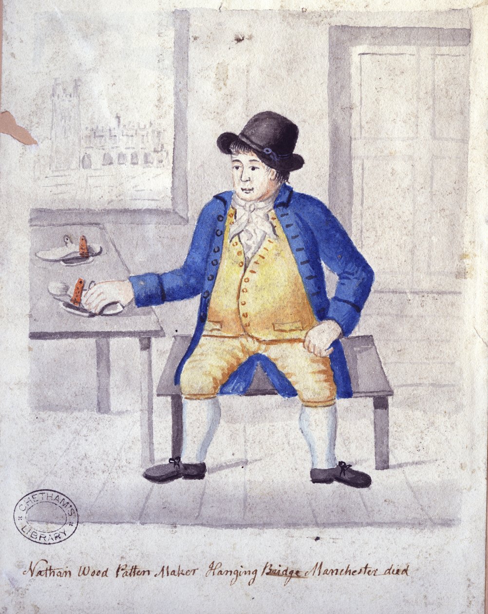 Nathan Wood, Patten Maker (pen og blæk og wc på papir) af Thomas Barritt
