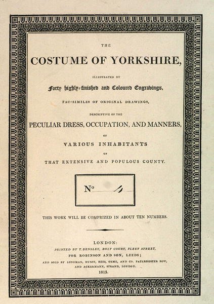 Forside af The Costume of Yorkshire, del IV af George Walker, 1813 af Thomas Bensley