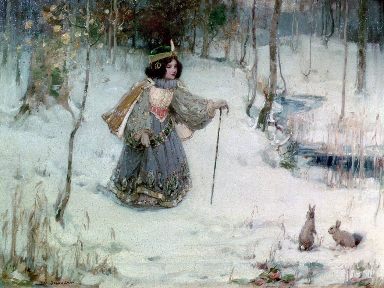 Snehvide ved de syv dværges hus, 1902 af Thomas Blacklock