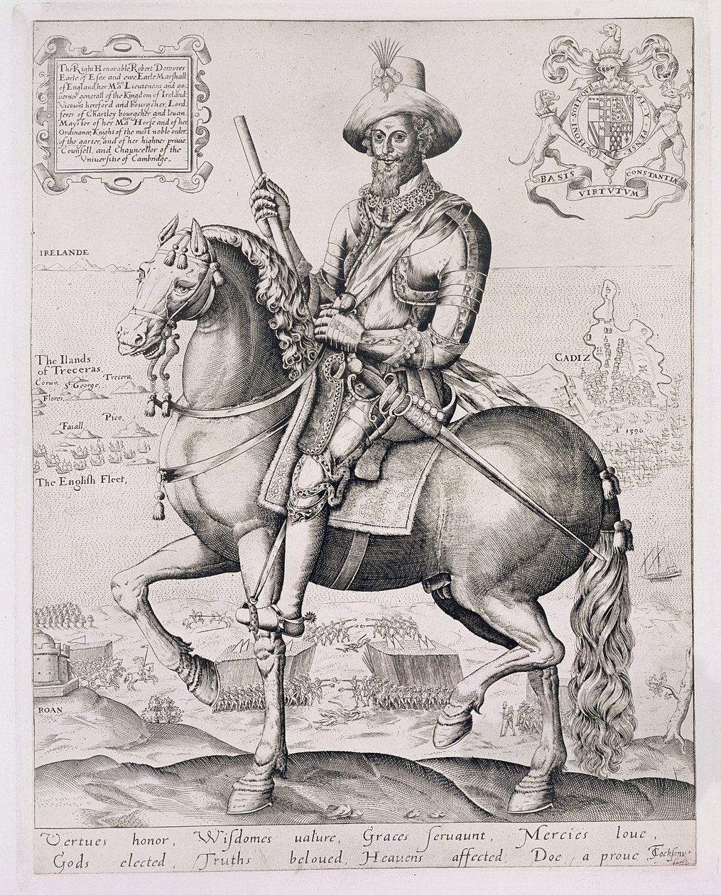 Portræt af Robert Devereux (1566-1601) 2. jarl af Essex, 1599 af Thomas Cockson