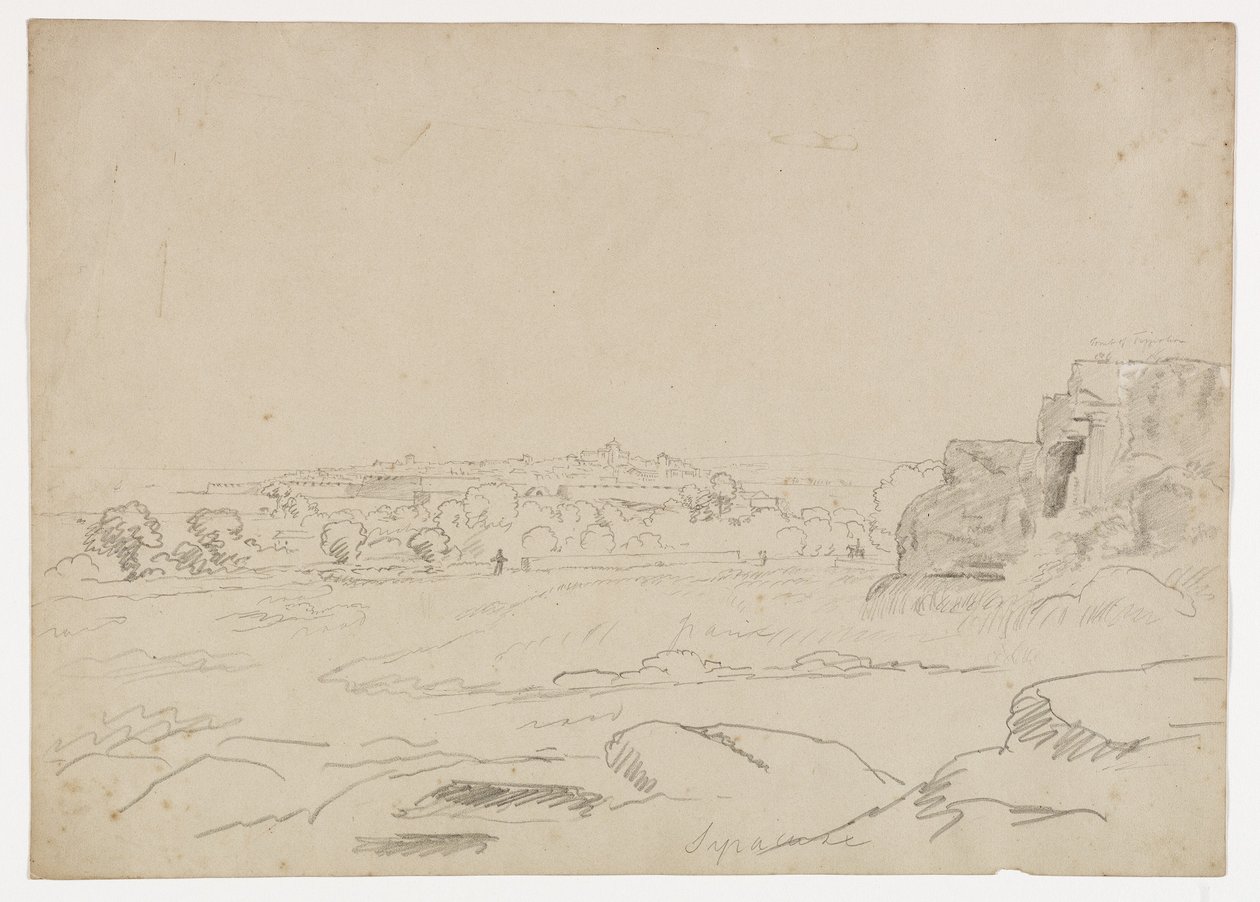 Syracusa og Timoleons grav, Sicilien, 1842 af Thomas Cole
