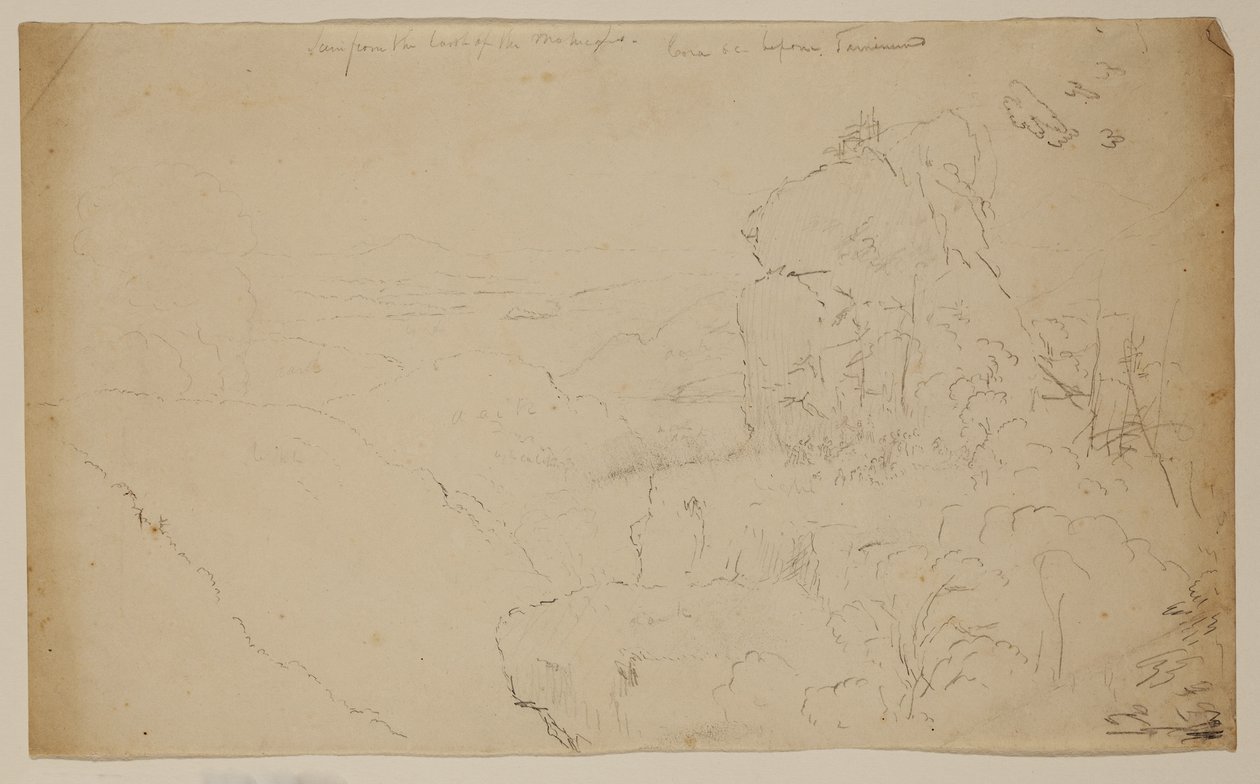 The Last of the Mohicans (grafitblyant på råhvidt papir) af Thomas Cole