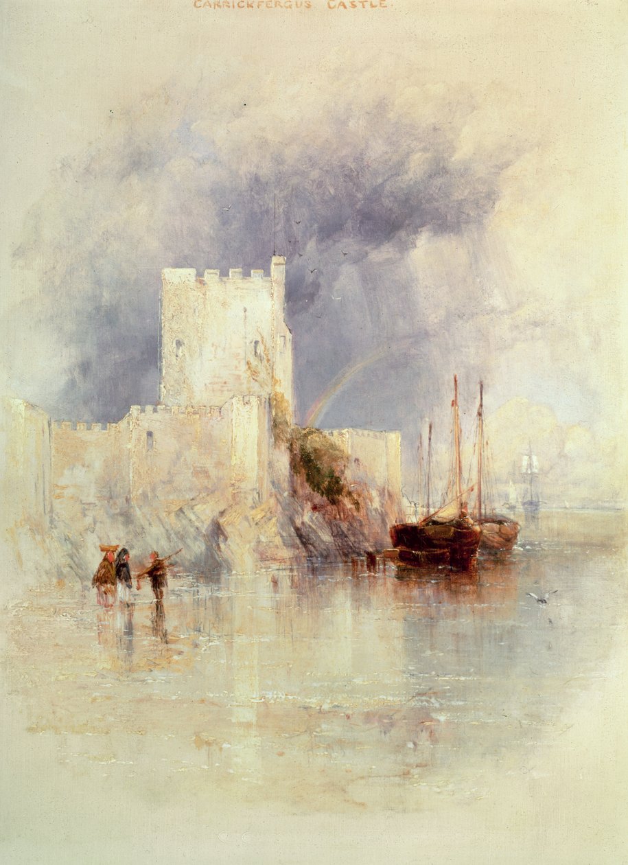 Carrickfergus, Irland af Thomas Creswick