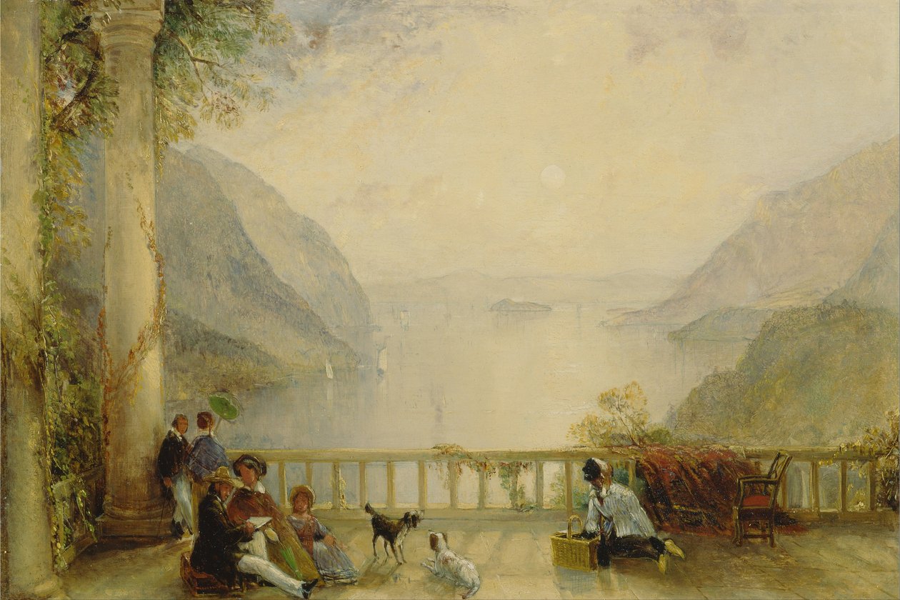 Figurer på en balkon, sandsynligvis på Westpoint af Thomas Creswick