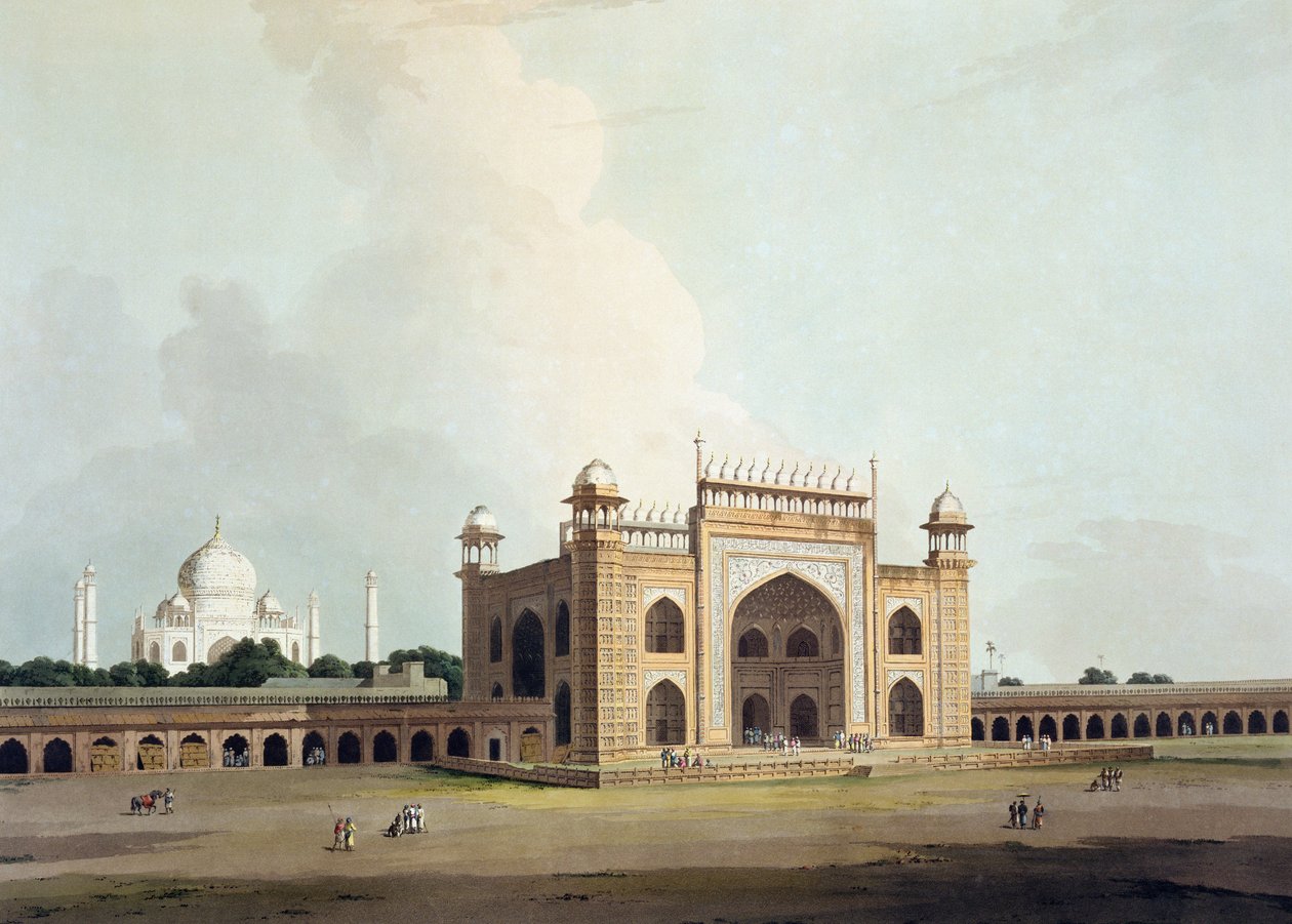 Taj Mahal i Agra, fra "Oriental Scenery: Twenty Four Views in Hindoostan", 1796 af Thomas Daniell