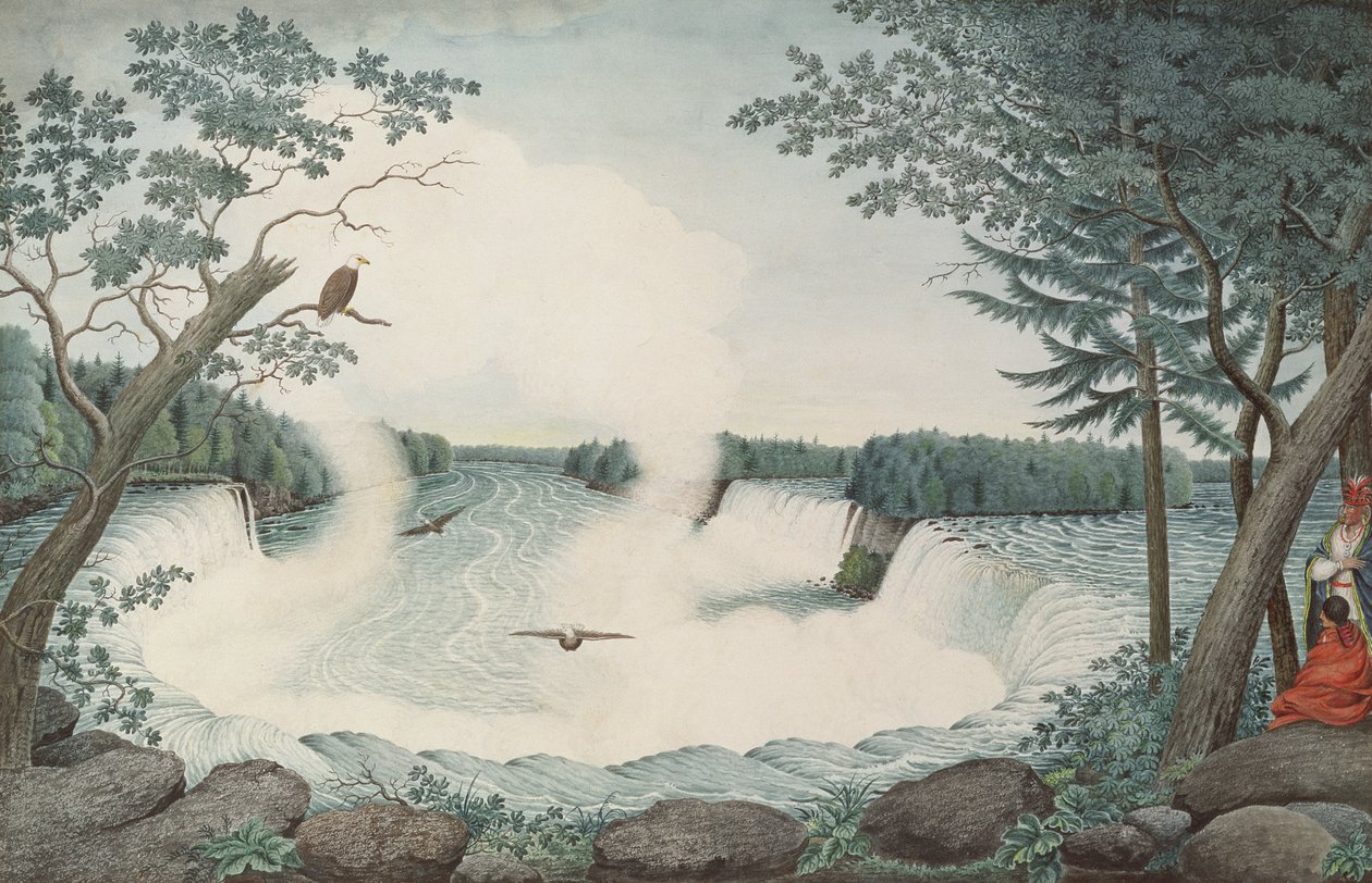 Niagara Falls fra oven, ca. 1766 af Thomas Davies