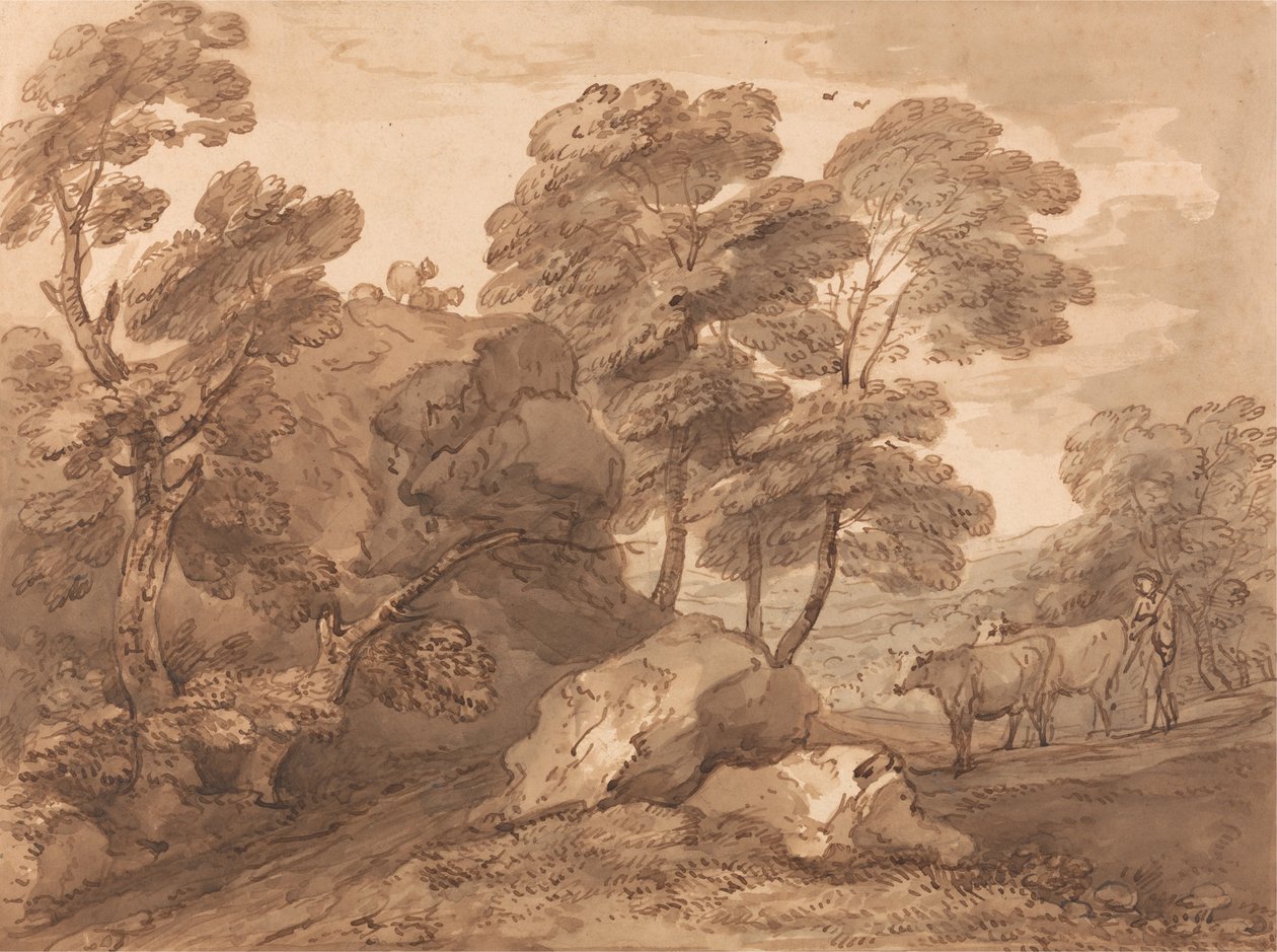 Landskab med køer af Thomas Gainsborough