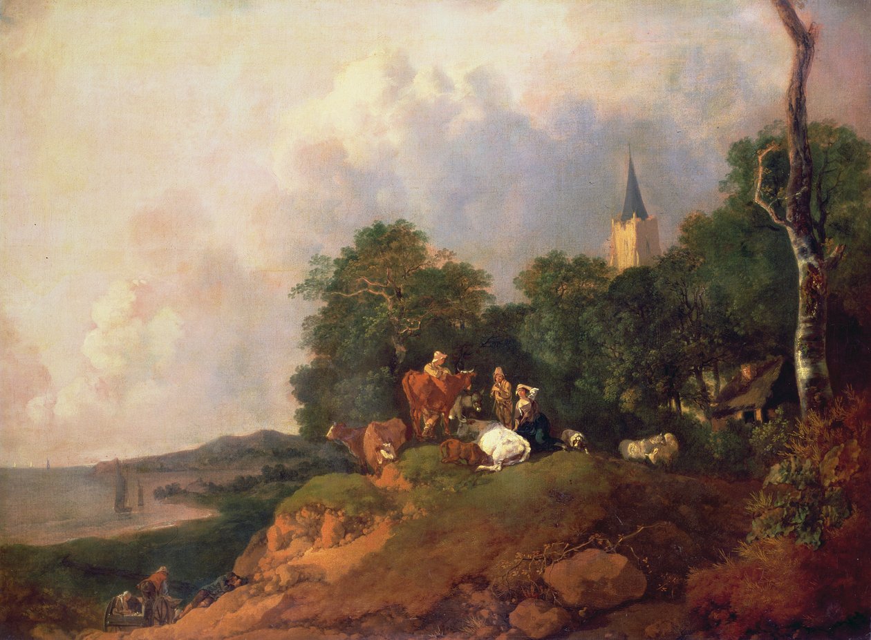 Udsigt nær kysten, ca. 1750-55 af Thomas Gainsborough