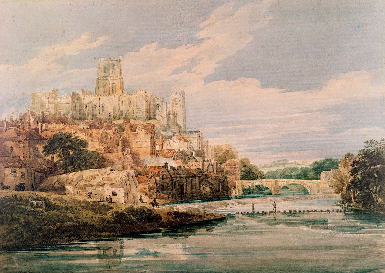 Durham Castle og katedral af Thomas Girtin