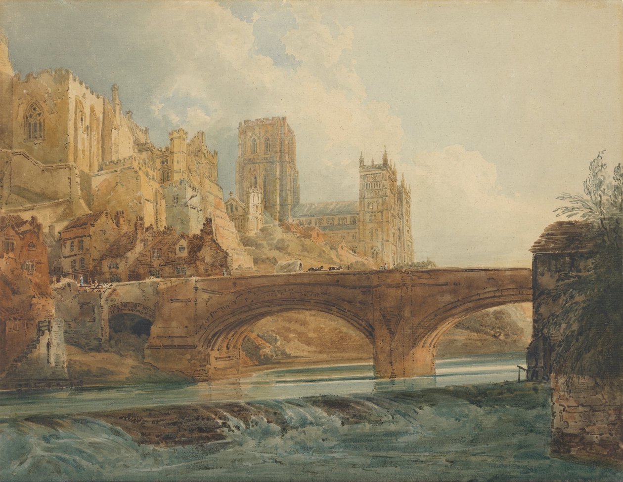 Durham Cathedral og Castle af Thomas Girtin