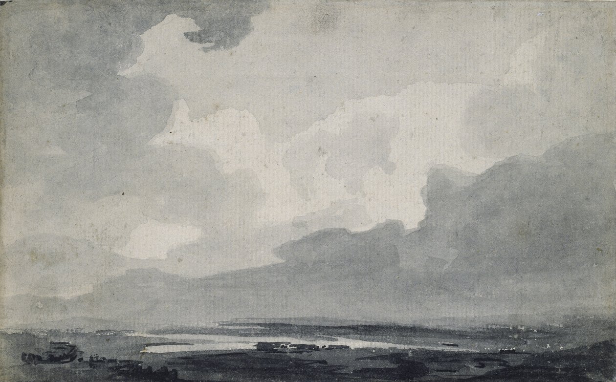 Moorland View, ca. 1800 (gråtoner på papir) af Thomas Girtin